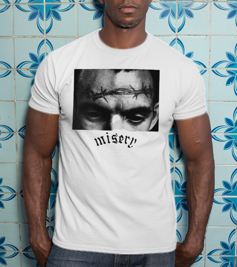 Misery Barbed Wire Forehead Face T-Shirt