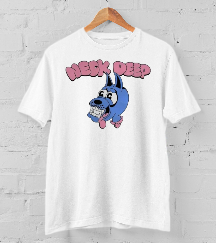 Neck Deep Cartoon Doggo With Drooling Tongue T-Shirt