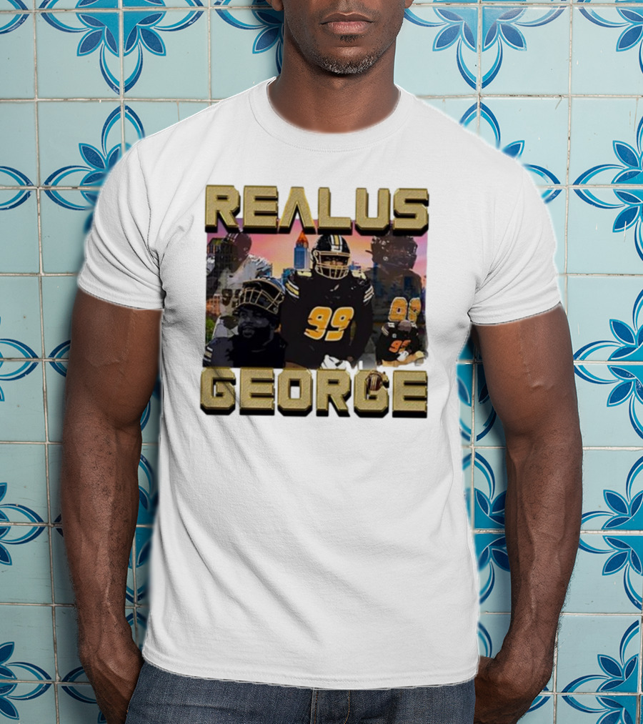 Realus George 99 Football Player Urban Skyline T-Shirt