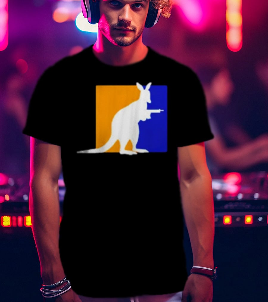 Thunder Down Under Kangaroo With Gun Australia T-Shirt