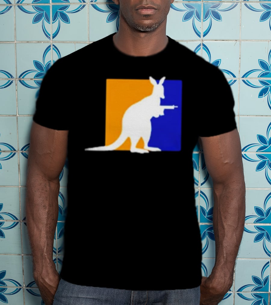 Thunder Down Under Kangaroo With Gun Australia T-Shirt