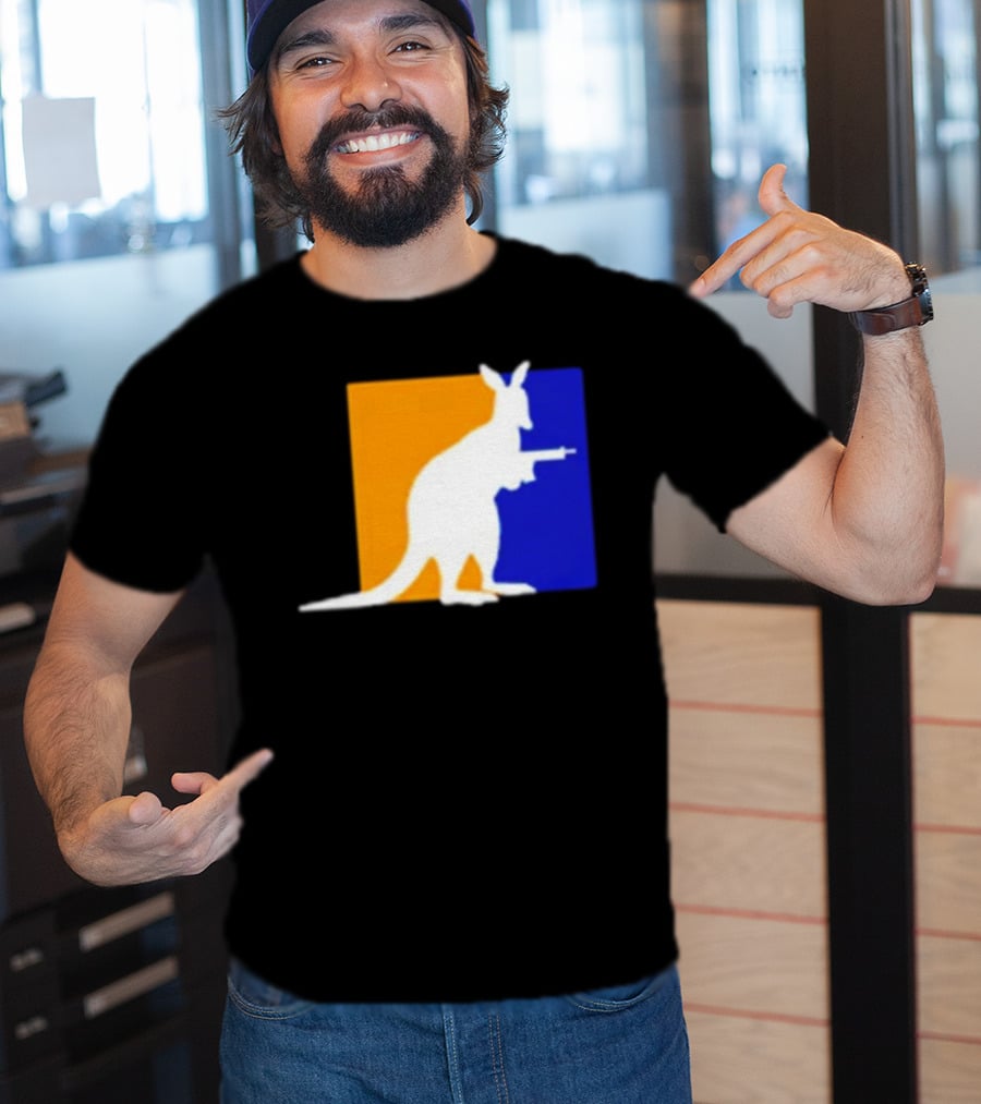 Thunder Down Under Kangaroo With Gun Australia T-Shirt