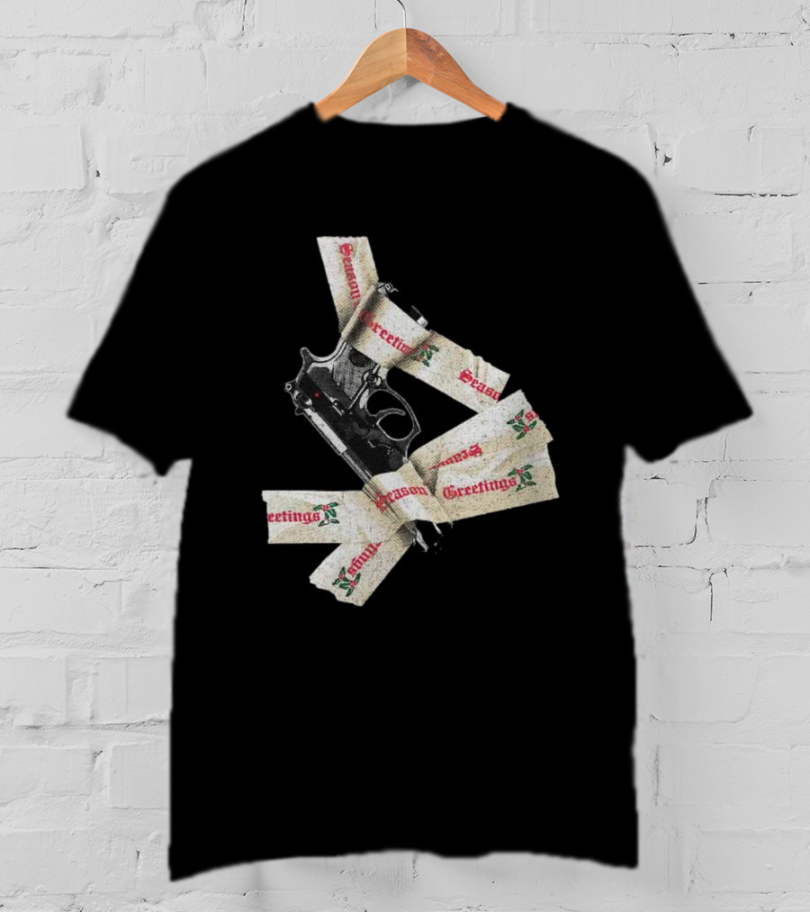 Yippie Ki Yay Seasons Greetings Gun Holiday Humorous Reference T-Shirt