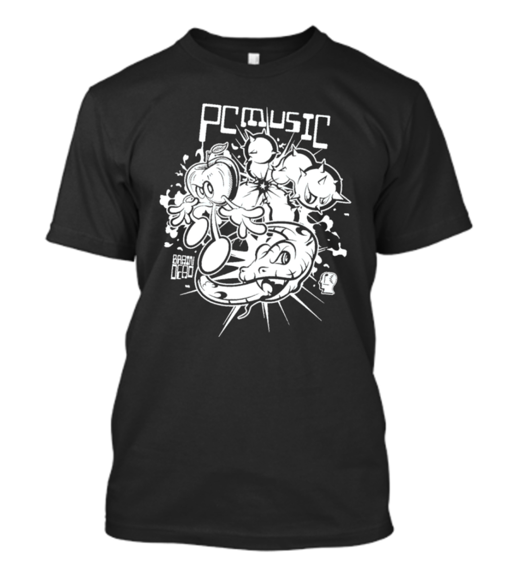 Brain Dead X PC Music Vintage Cartoon Snake And Vegetable Characters T-Shirt