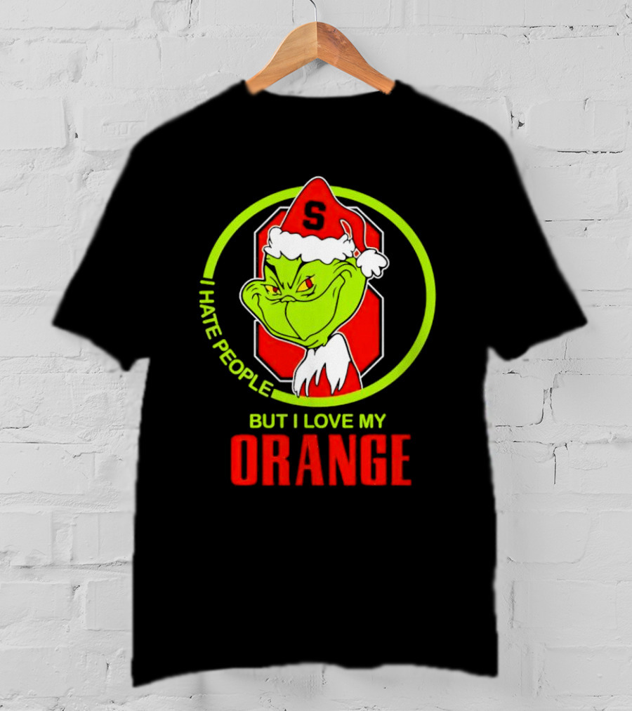 Grinch I Hate People But I Love My Syracuse Orange Christmas T-Shirt
