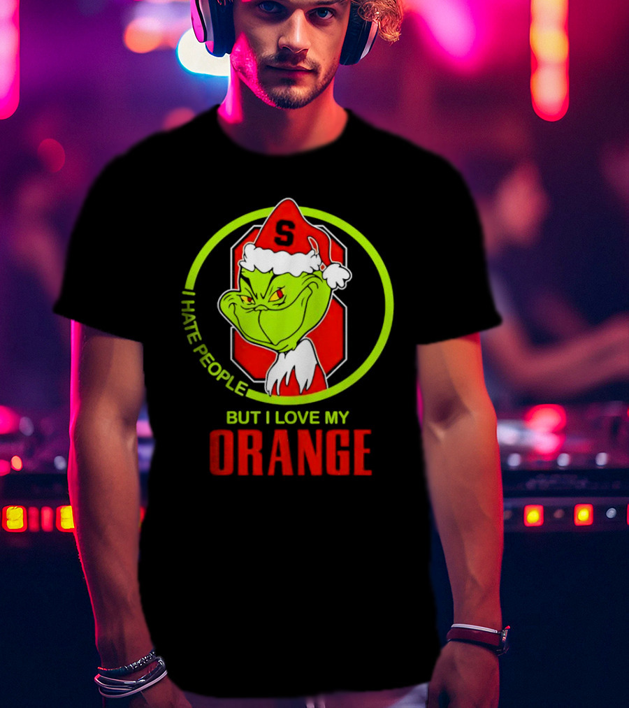 Grinch I Hate People But I Love My Syracuse Orange Christmas T-Shirt