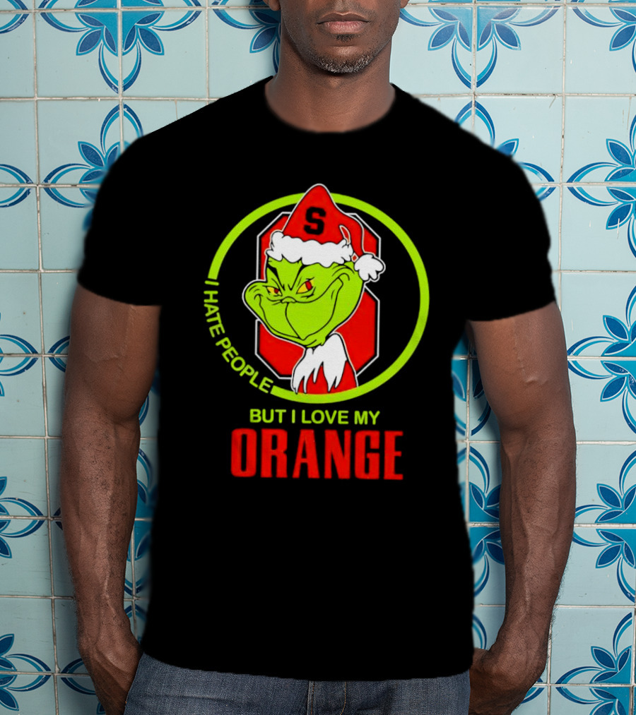 Grinch I Hate People But I Love My Syracuse Orange Christmas T-Shirt