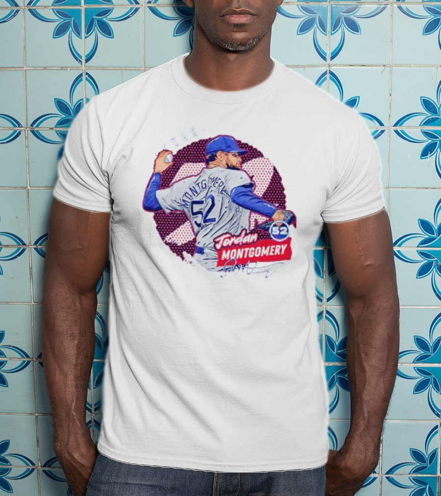 Jordan Montgomery Texas Baseball 52 Signature T-Shirt