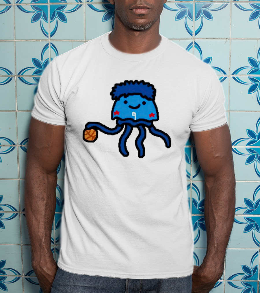 Kelly Oubre Jr Cartoon Jellyfish Basketball Star T-Shirt