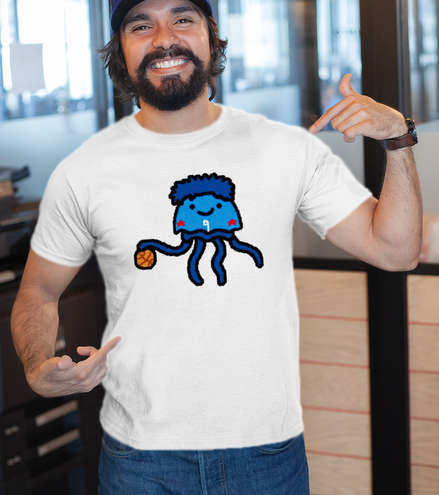 Kelly Oubre Jr Cartoon Jellyfish Basketball Star T-Shirt
