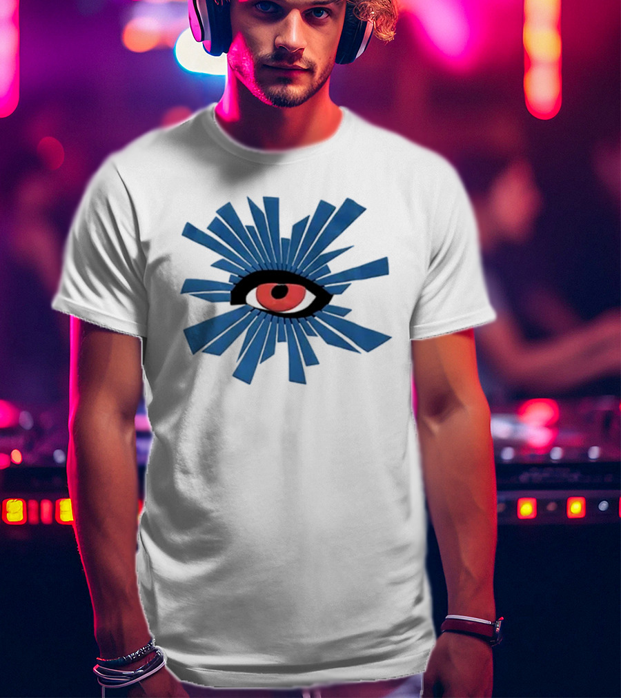 House Of Errors Eye Design With Radiant Blue And Red Iconic Elements T-Shirt