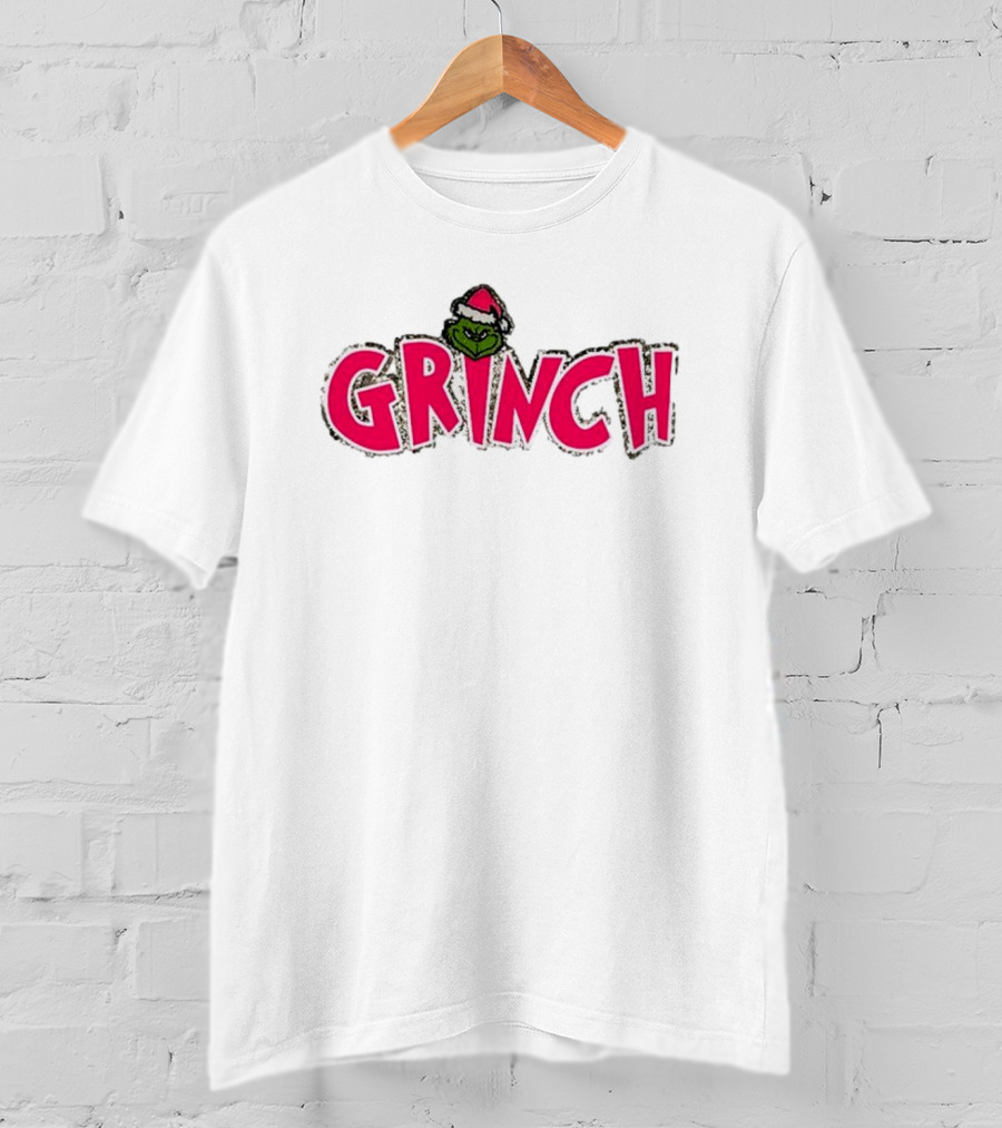 Grinch Pink Southern Shack Santa Hat T-Shirt