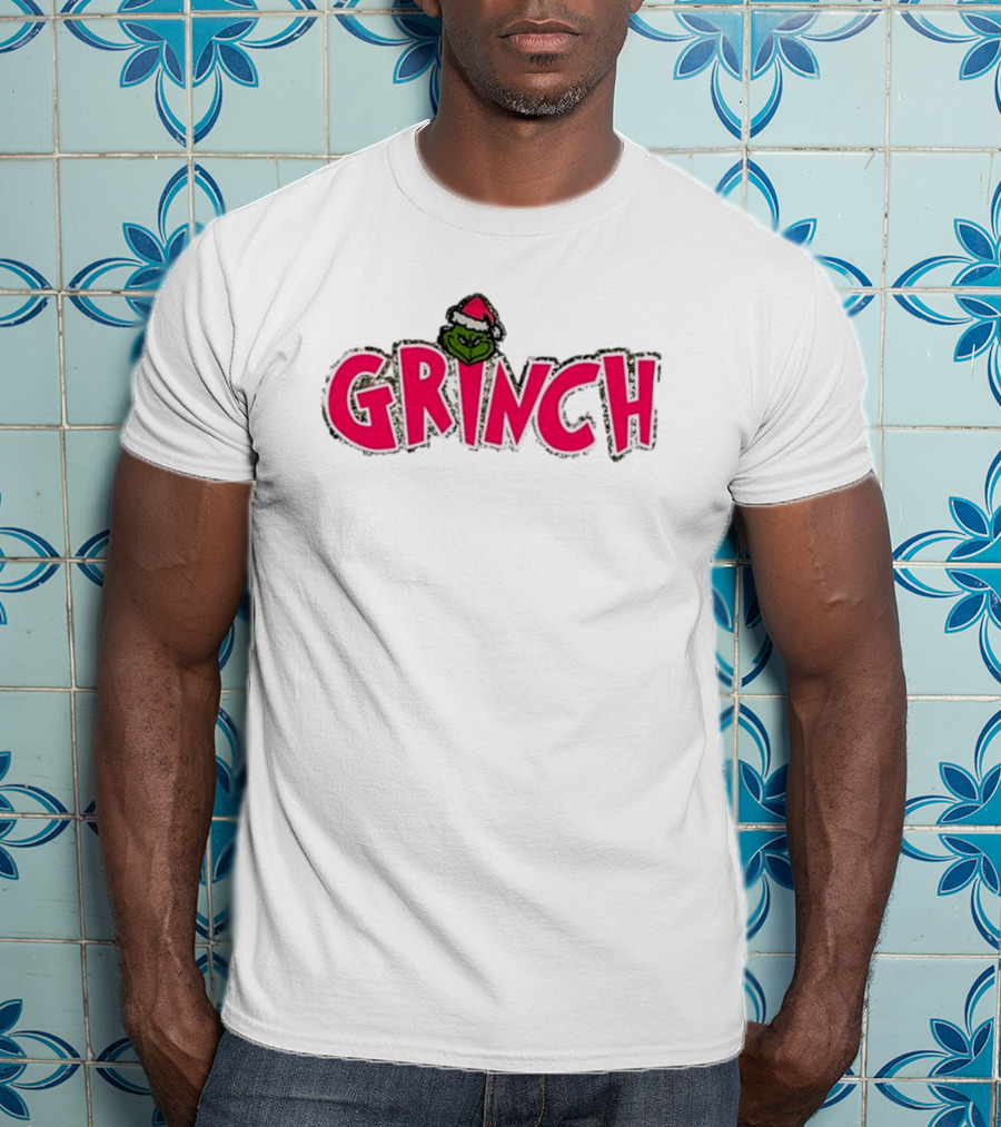 Grinch Pink Southern Shack Santa Hat T-Shirt