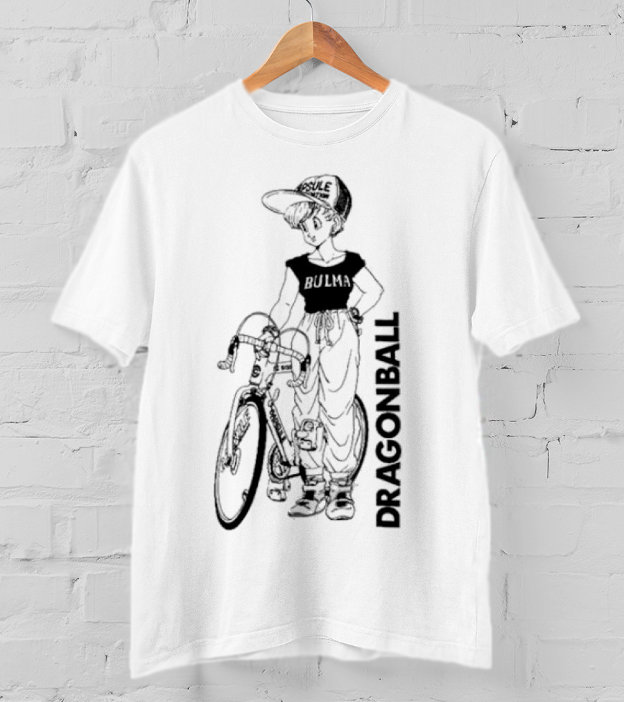 Dragon Ball Bulma With Bike Capsule Corp Hat T-Shirt