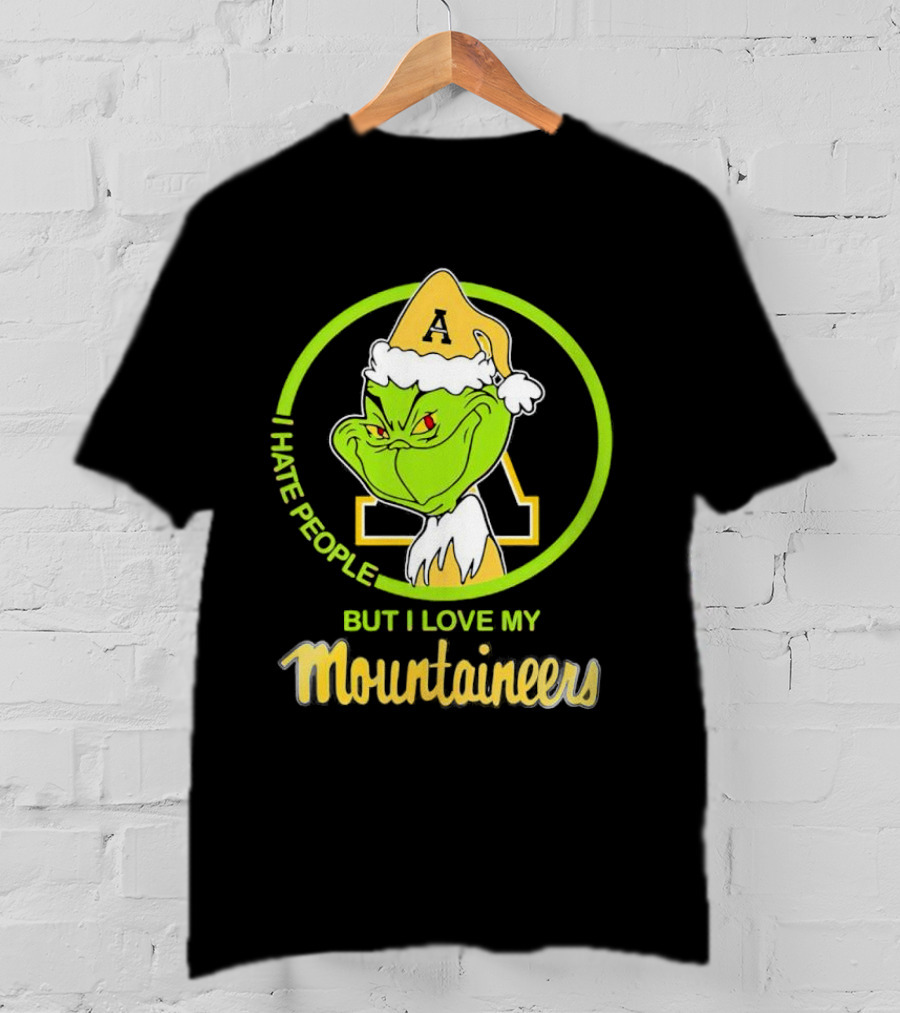 Grinch I Hate People But I Love My Appalachian State Mountaineers Christmas T-Shirt