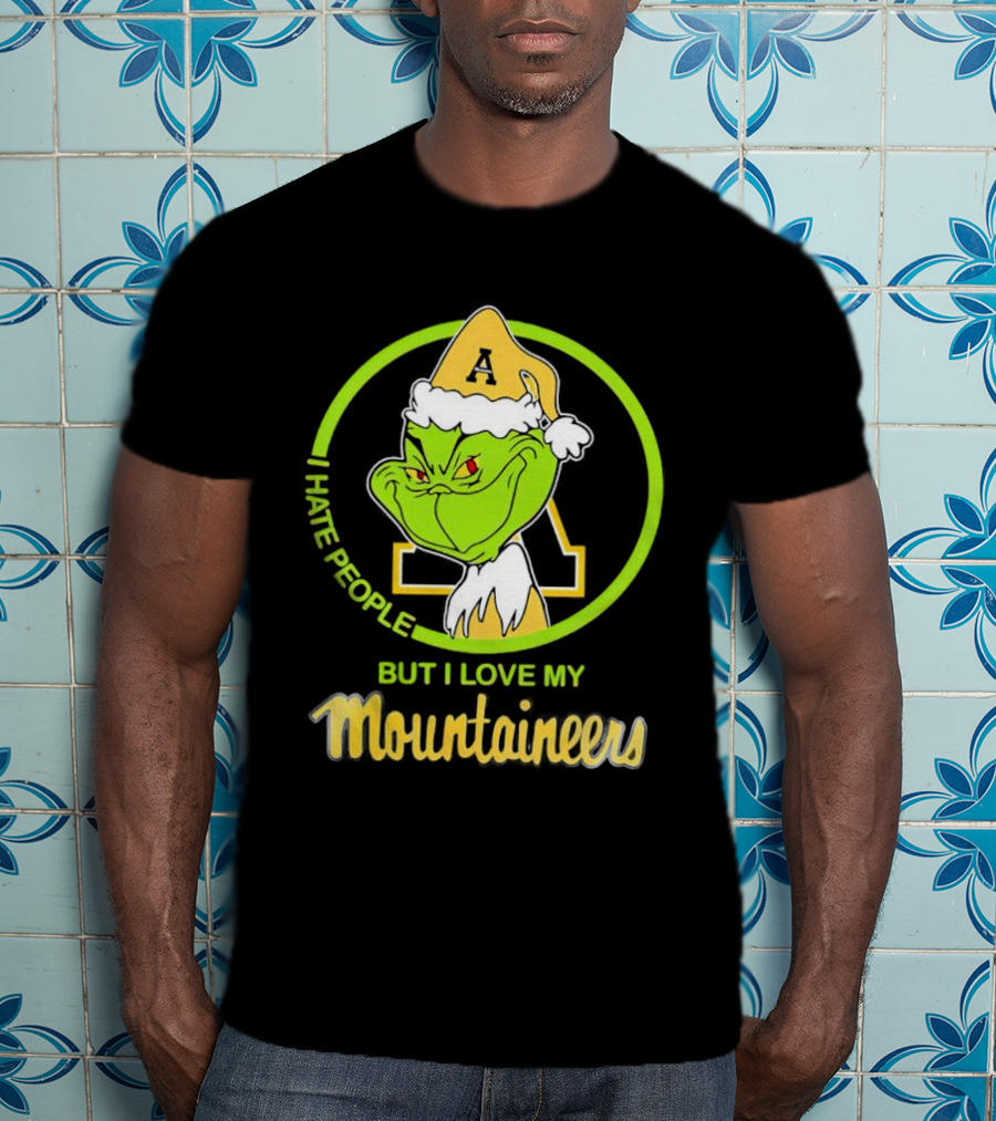 Grinch I Hate People But I Love My Appalachian State Mountaineers Christmas T-Shirt