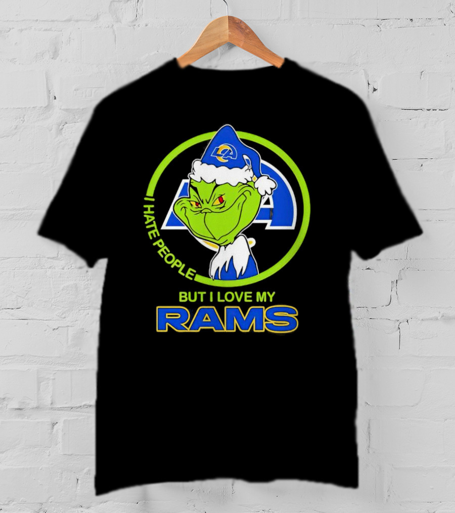 I Hate People But I Love My Los Angeles Rams Grinch T-Shirt