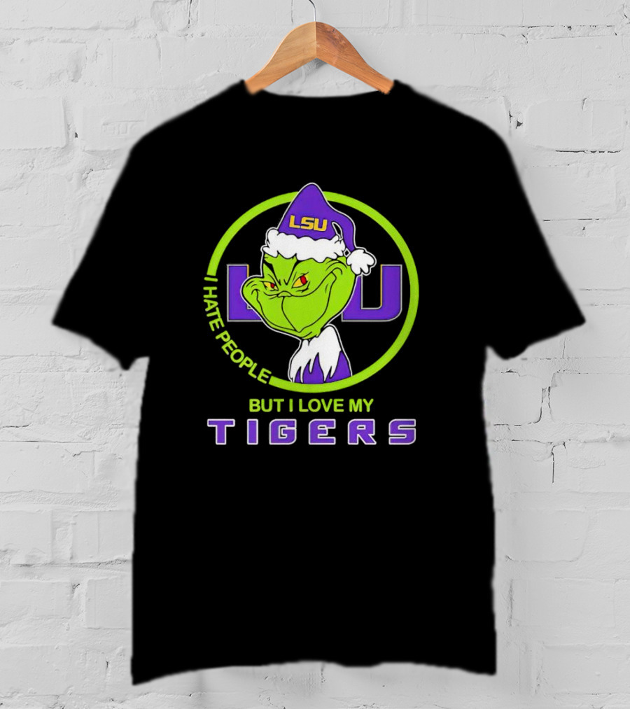 Grinch I Hate People But I Love My LSU Tigers T-Shirt