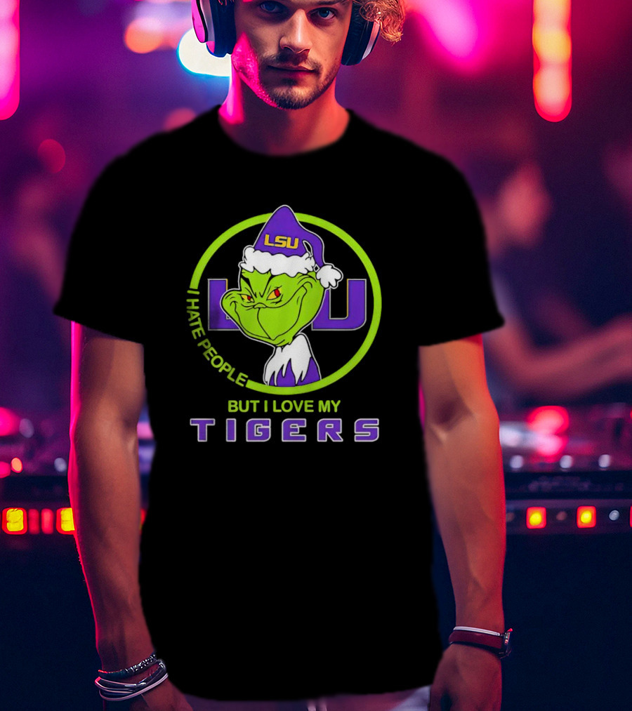 Grinch I Hate People But I Love My LSU Tigers T-Shirt