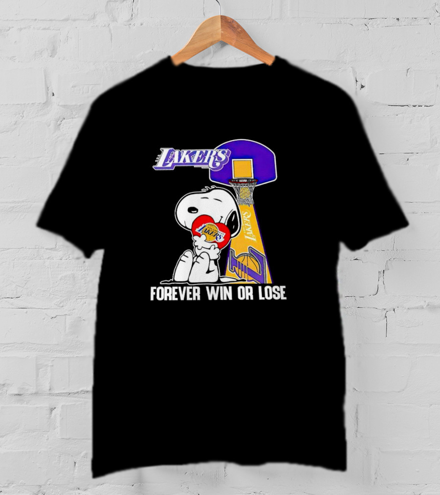 Snoopy Los Angeles Lakers Basketball Forever Win Or Lose T-Shirt