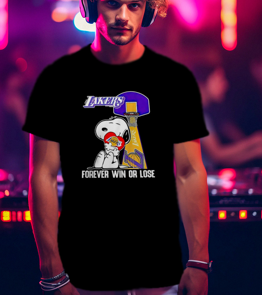 Snoopy Los Angeles Lakers Basketball Forever Win Or Lose T-Shirt