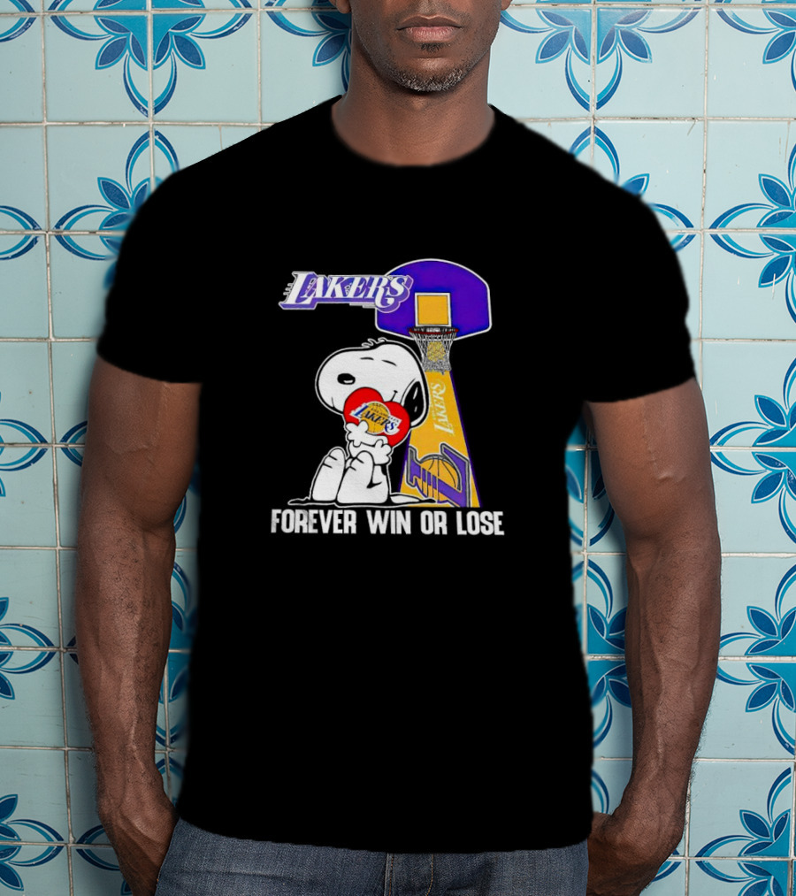 Snoopy Los Angeles Lakers Basketball Forever Win Or Lose T-Shirt