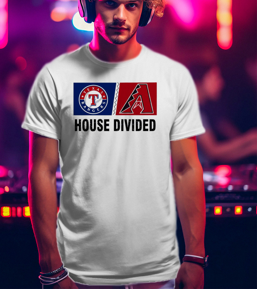 Texas Rangers Arizona Diamondbacks House Divided T-Shirt