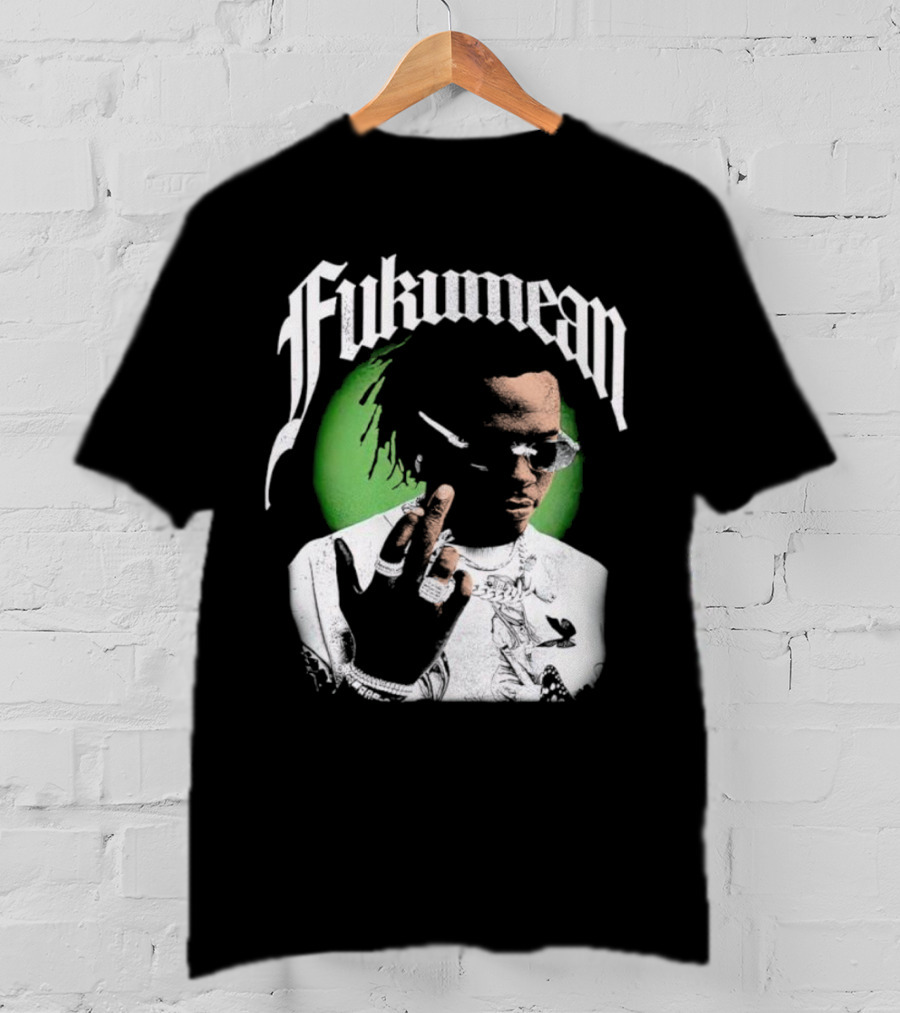 Fukumean 90s Vintage Hip Hop Style With Green Aura T-Shirt