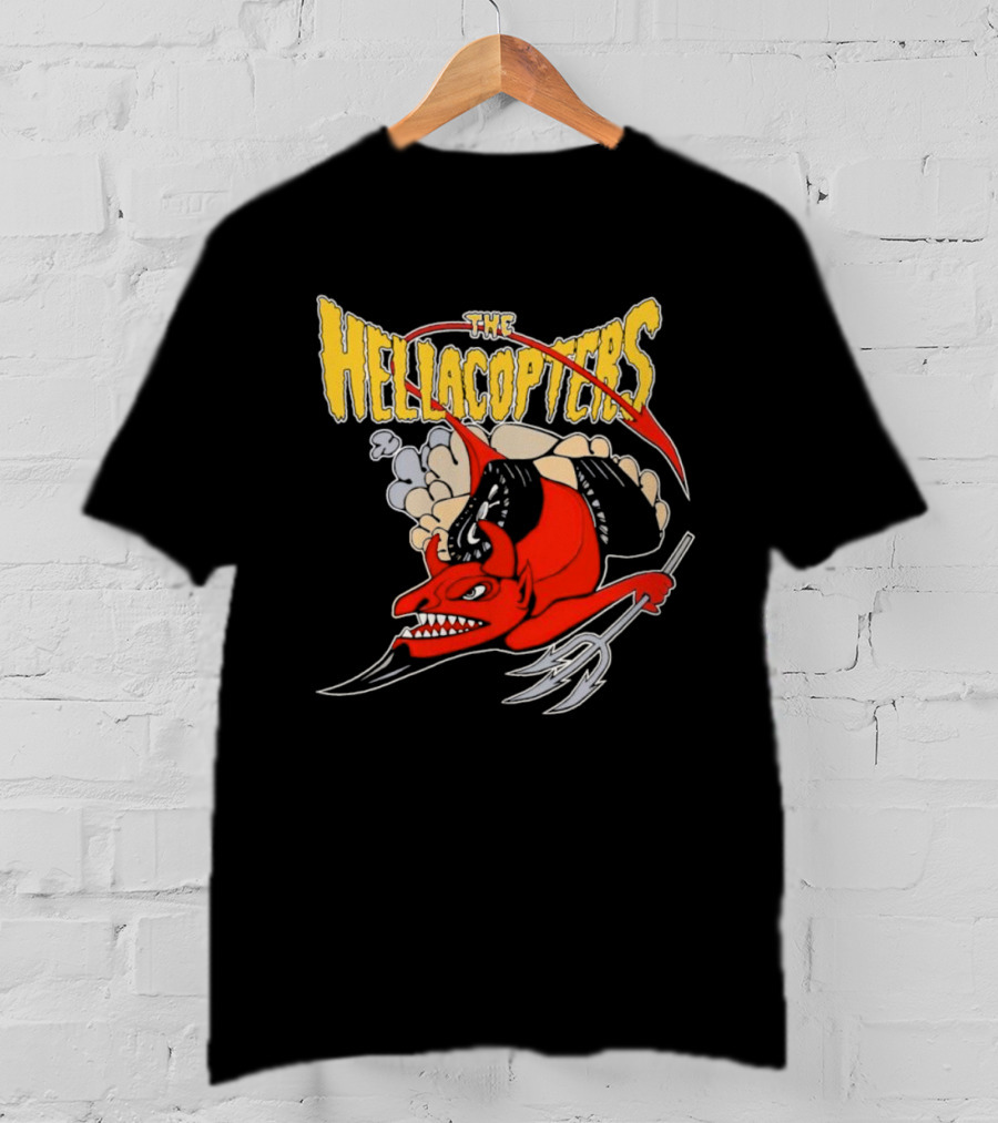The Hellacopters Devil Stole The Beat Red Devil With Pitchfork And Wings T-Shirt