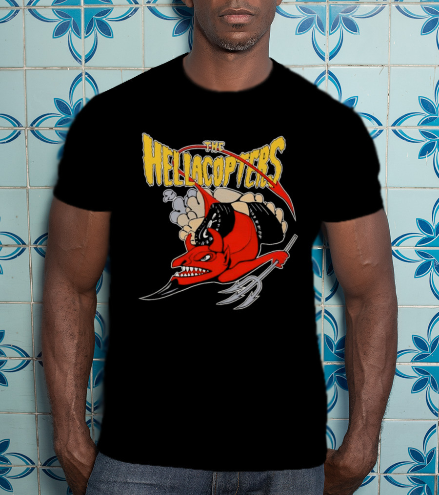 The Hellacopters Devil Stole The Beat Red Devil With Pitchfork And Wings T-Shirt