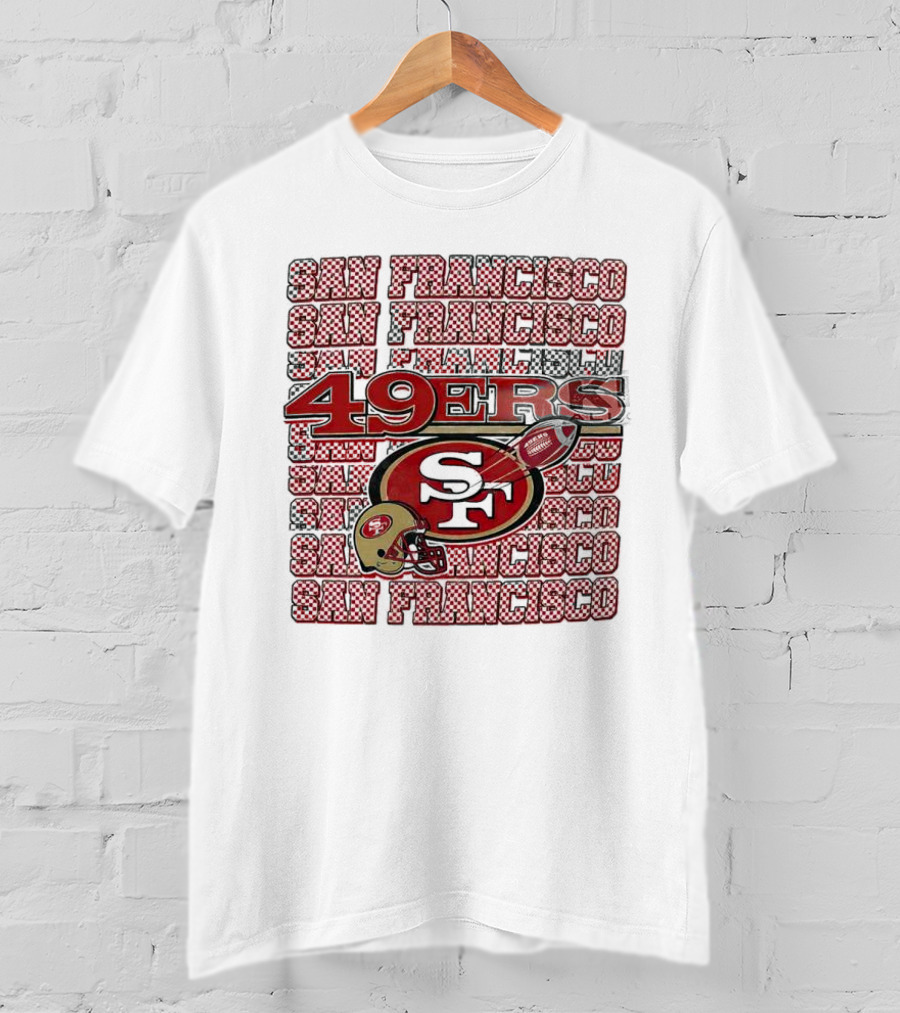 San Francisco 49ers Checkered Helmet T-Shirt