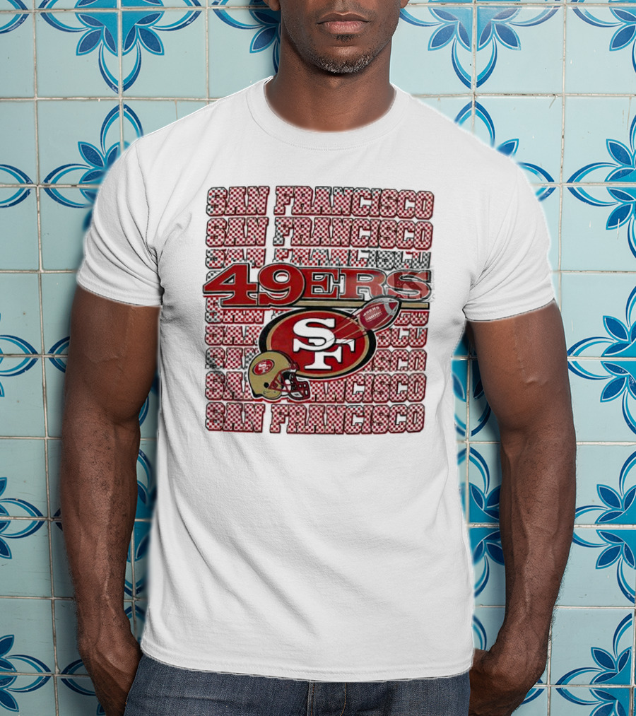 San Francisco 49ers Checkered Helmet T-Shirt