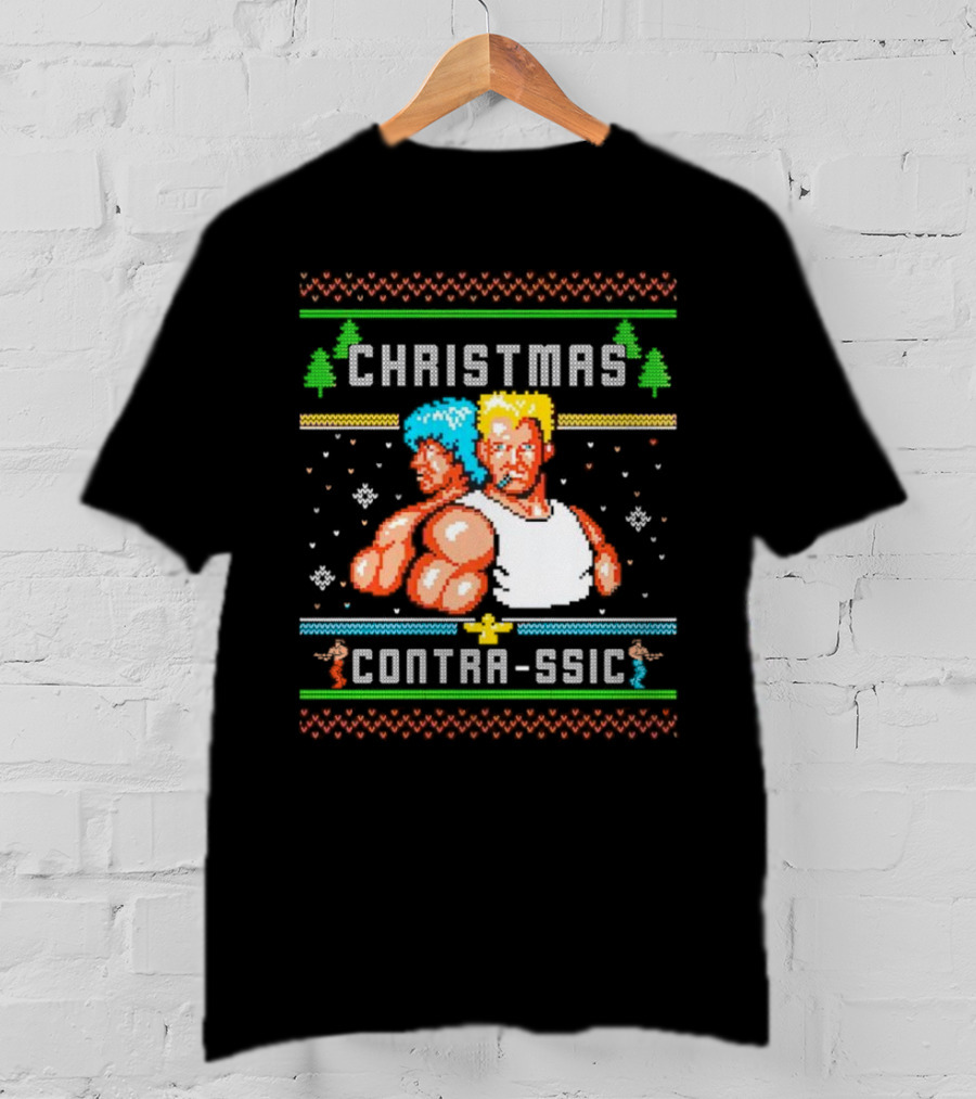 Christmas Contra-ssic Retro Gaming Mashup T-Shirt