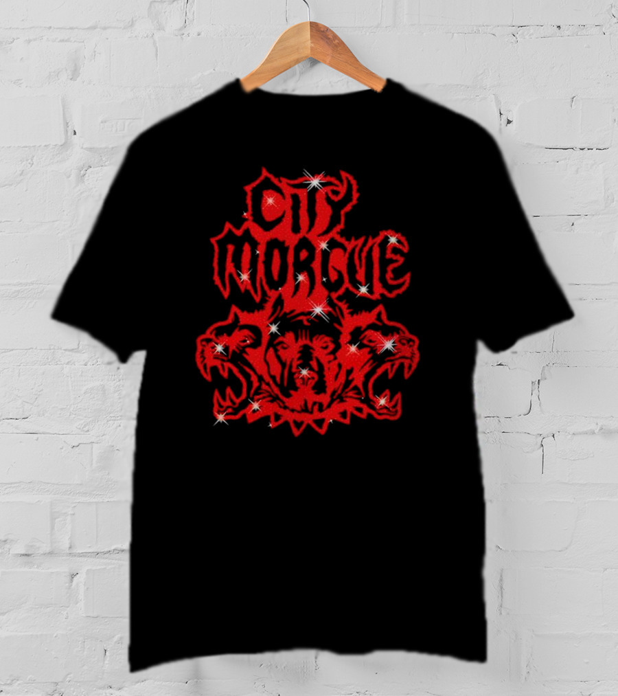 City Morgue Rhinestone Cerberus T-Shirt