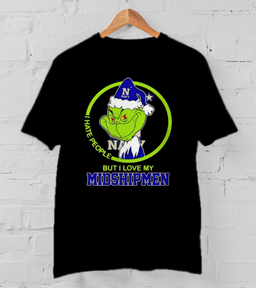 Grinch I Hate People But I Love My Navy Midshipmen T-Shirt