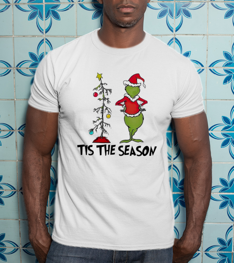 Grinch Tis The Season With Charlie Brown Christmas Tree T-Shirt