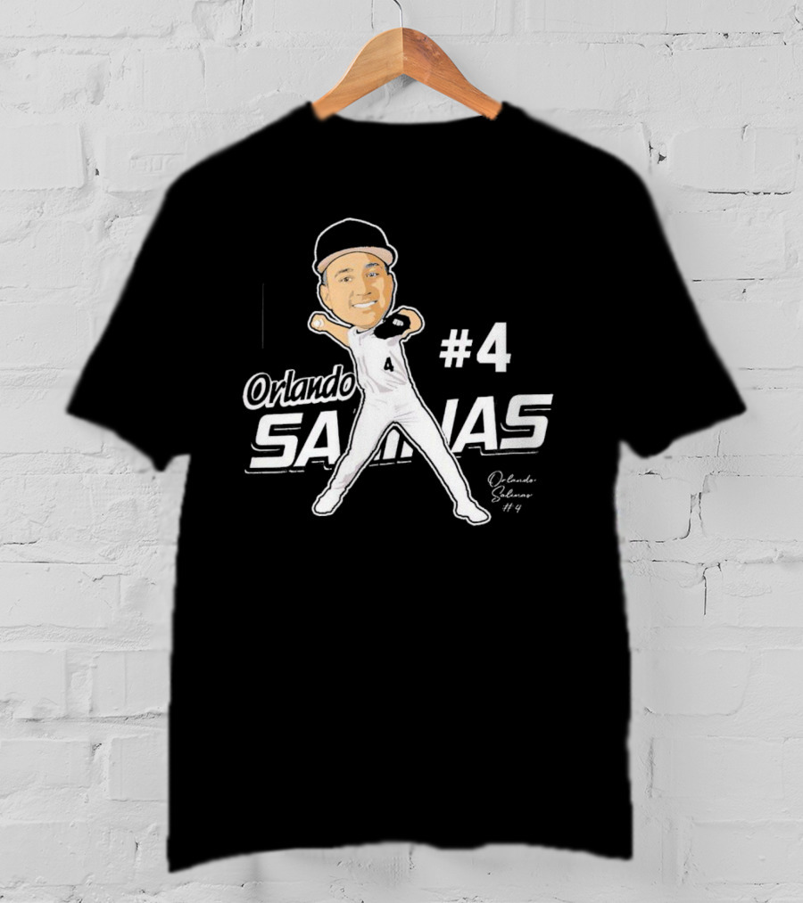 Orlando Salinas #4 Caricature Signature T-Shirt