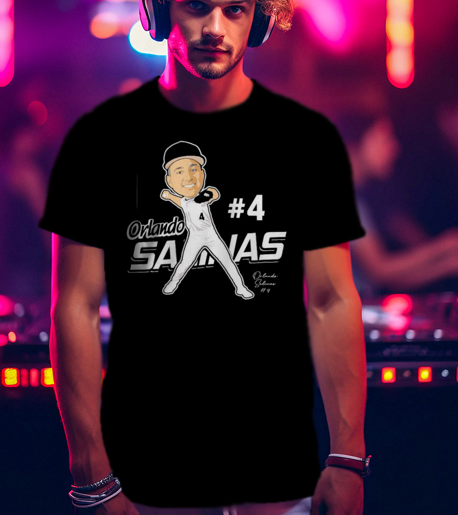 Orlando Salinas #4 Caricature Signature T-Shirt
