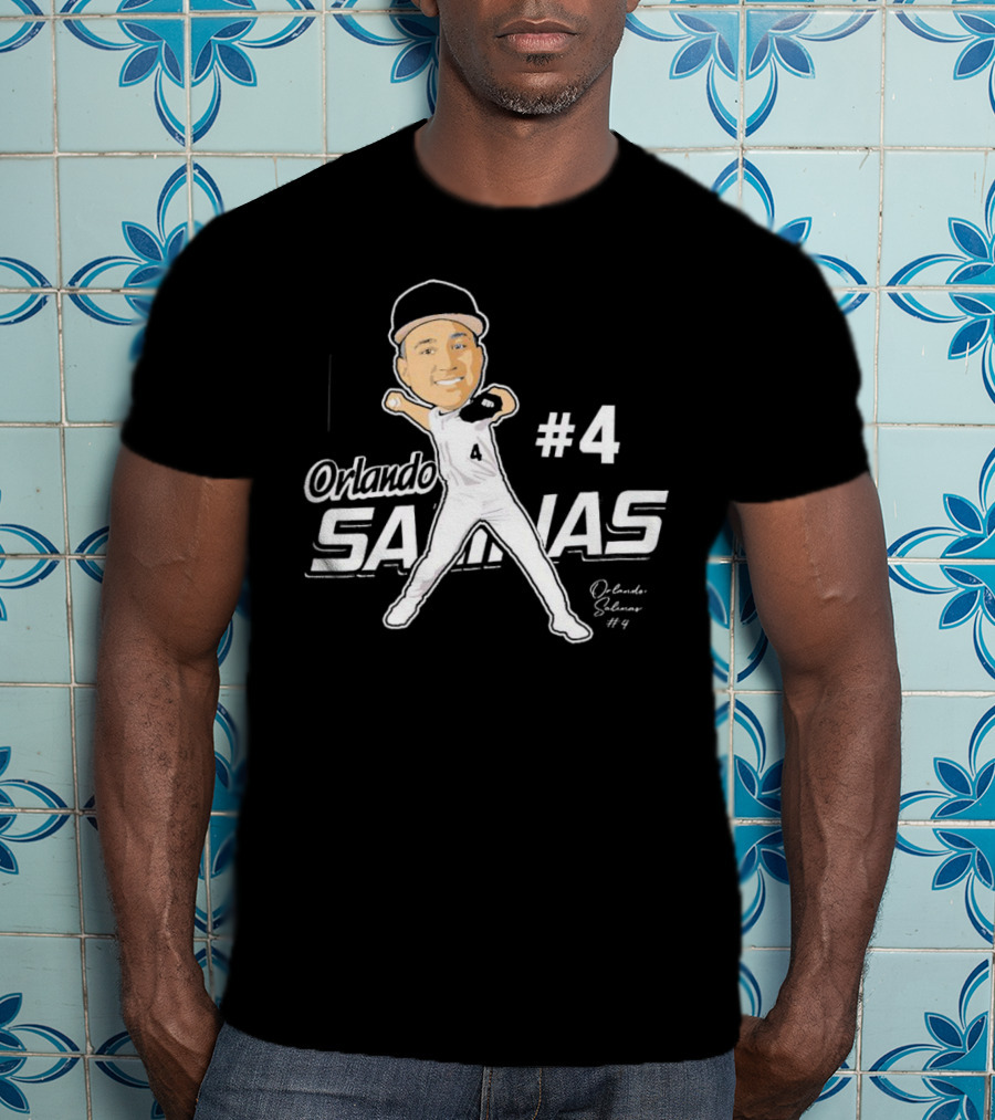 Orlando Salinas #4 Caricature Signature T-Shirt