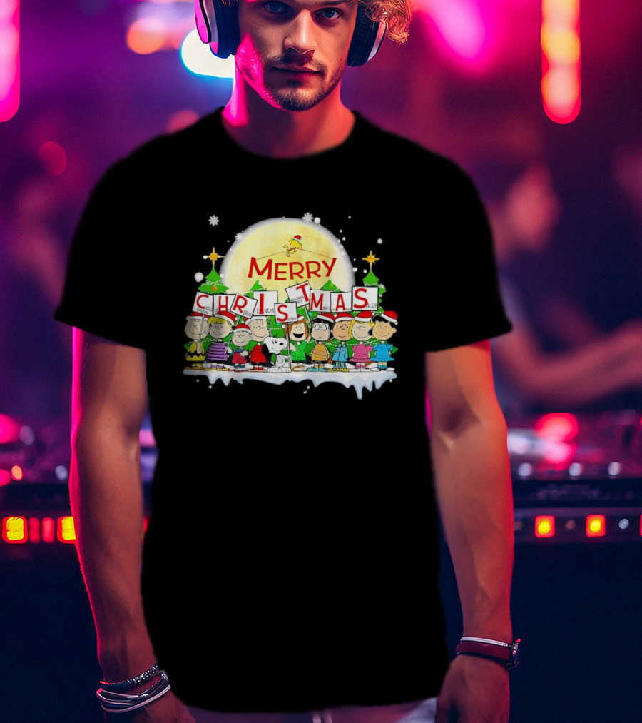 Peanuts Characters Merry Christmas T-Shirt