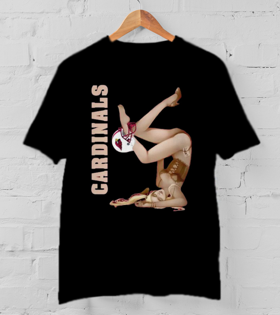 Cardinals Vintage Pin-Up Style Football T-Shirt