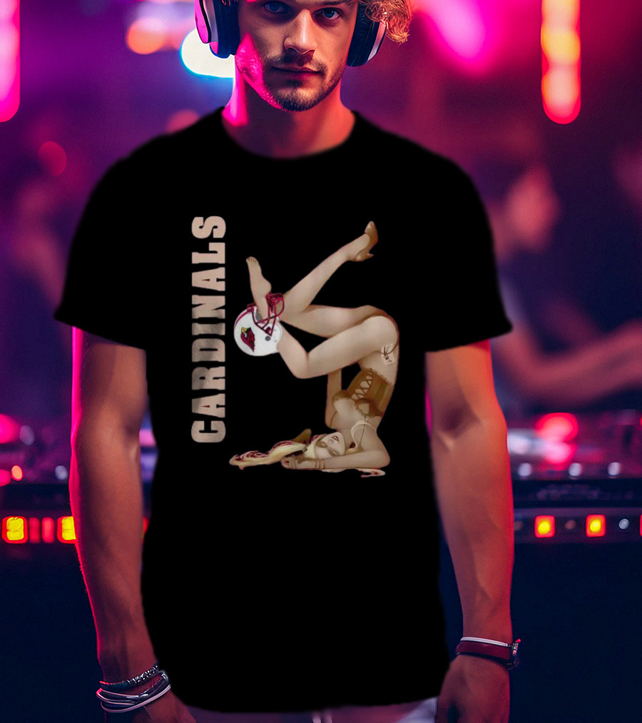Cardinals Vintage Pin-Up Style Football T-Shirt