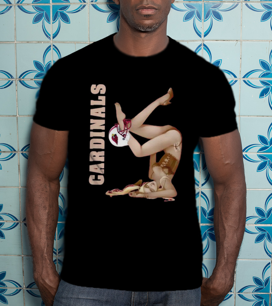 Cardinals Vintage Pin-Up Style Football T-Shirt
