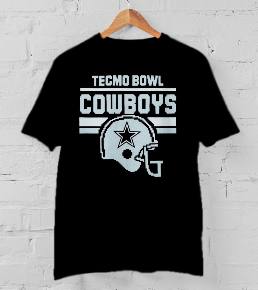 Tecmo Bowl Cowboys Helmet Vintage Pixel T-Shirt