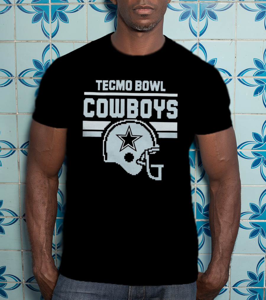 Tecmo Bowl Cowboys Helmet Vintage Pixel T-Shirt