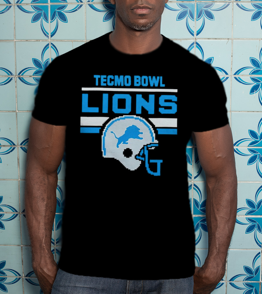 Tecmo Bowl Lions Helmet Detroit T-Shirt