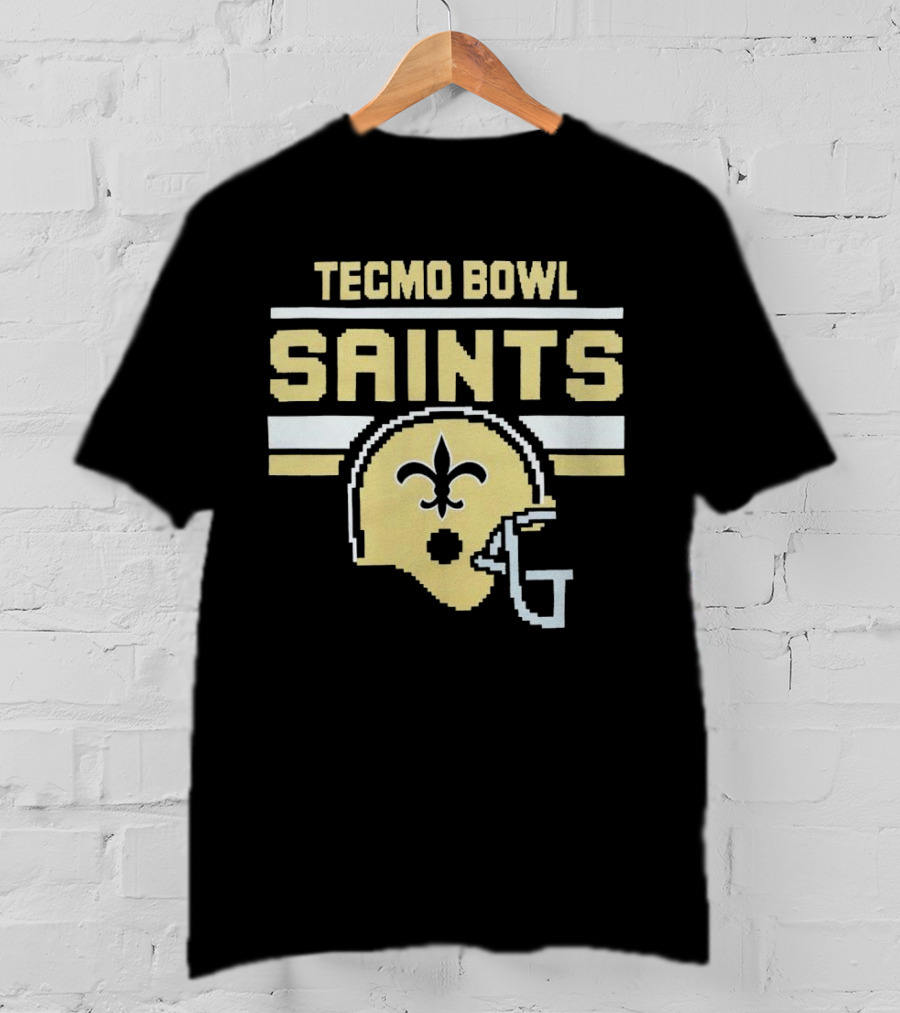 Tecmo Bowl Saints New Orleans Retro Football Helmet T-Shirt