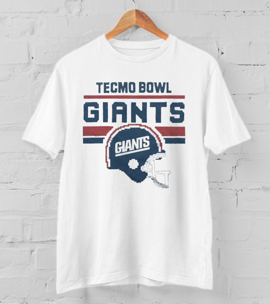 Tecmo Bowl Giants Helmet Retro Pixel T-Shirt
