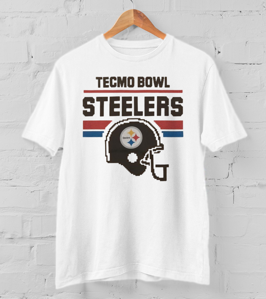Tecmo Bowl Steelers Pittsburgh Logo Helmet T-Shirt