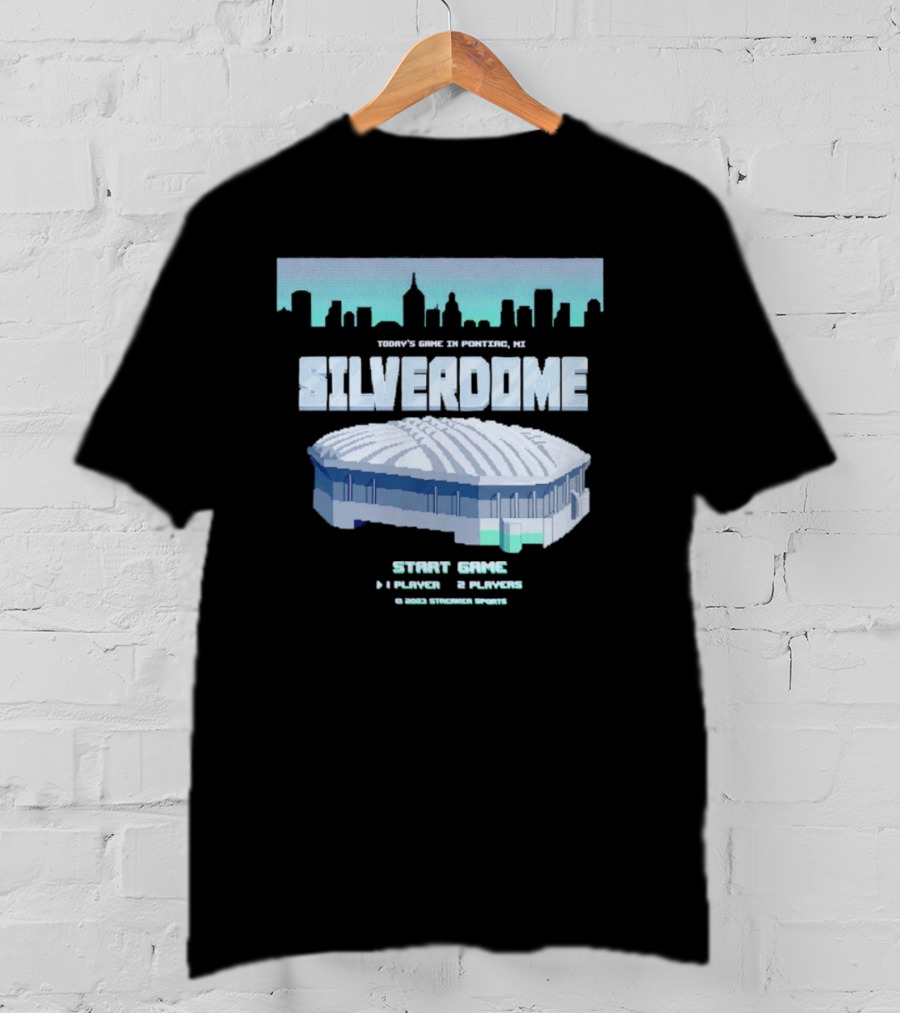 Silverdome 8-Bit Today's Game In Pontiac MI Start Game 1 Player 2 Players T-Shirt